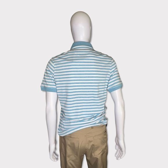 Club Room Men's Short Sleeve Shirt Button Front Golf Striped Polo - Picture 4 of 8